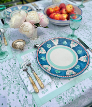 Load image into Gallery viewer, Honeysuckle Seafoam Tablecloth