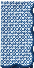 Load image into Gallery viewer, Floral Scalloped Napkin Indigo