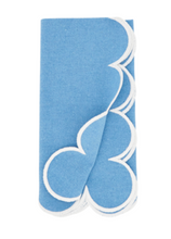 Load image into Gallery viewer, Periwinkle Blue Scalloped Napkin