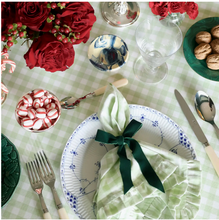 Load image into Gallery viewer, Green Gingham with Ruffle Tablecloth
