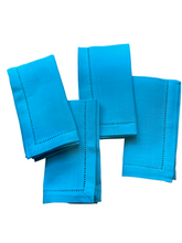 Load image into Gallery viewer, Turquoise Hemstitch Napkin