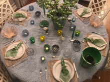 Load image into Gallery viewer, Blue Floral Round Tablecloth