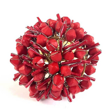 Load image into Gallery viewer, Red Cluster Beaded Napkin Ring
