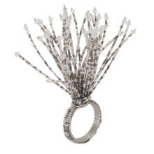 Load image into Gallery viewer, Silver Beaded Napkin Ring