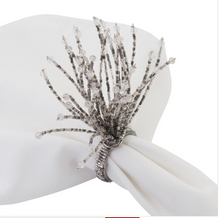 Load image into Gallery viewer, Silver Beaded Napkin Ring