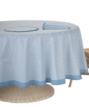 Load image into Gallery viewer, Blue Floral Round Tablecloth