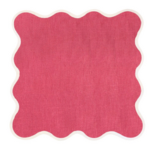 Load image into Gallery viewer, Linen Scalloped Square Pink