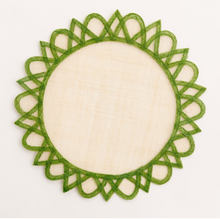 Load image into Gallery viewer, Green Round Rice Paper Placemats