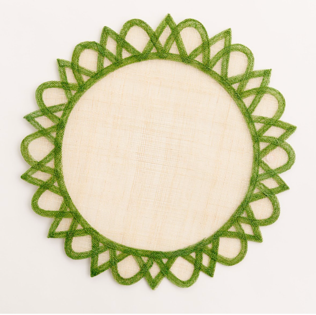 Green Round Rice Paper Placemats