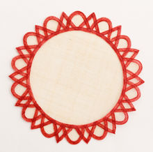 Load image into Gallery viewer, Red Round Rice Paper Placemats
