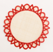 Load image into Gallery viewer, Red Round Rice Paper Placemats