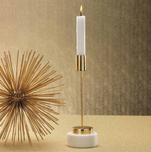 Load image into Gallery viewer, Celine Brass and Marble Candlestick

