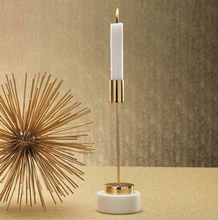 Load image into Gallery viewer, Celine Brass and Marble Candlestick