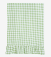 Load image into Gallery viewer, Green Gingham with Ruffle Tablecloth
