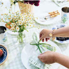Load image into Gallery viewer, Green Gingham with Ruffle Tablecloth
