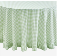 Load image into Gallery viewer, Green Gingham with Ruffle Tablecloth
