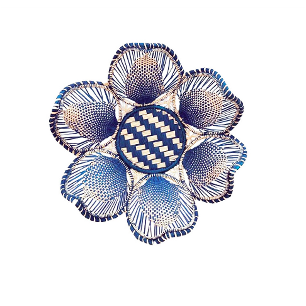 Flora Weave Basket-Navy