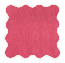 Load image into Gallery viewer, Linen Scalloped Square Pink
