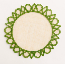 Load image into Gallery viewer, Green Round Rice Paper Placemats
